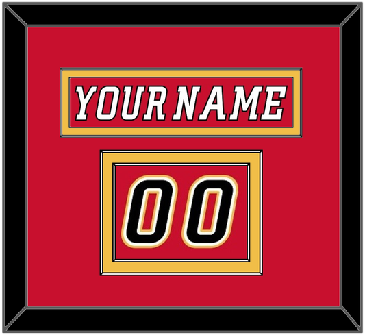 Calgary Nameplate & Number (Shoulder) - Home Red (2007-2017) - Signature Tier 3