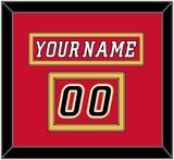 Calgary Nameplate & Number (Shoulder) - Home Red (2007-2017) - Double Mat 3