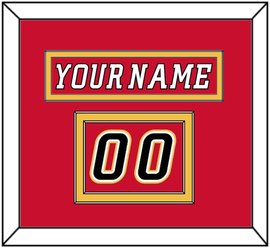 Calgary Nameplate & Number (Shoulder) - Home Red (2007-2017) - Signature Tier 3