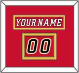 Calgary Nameplate & Number (Shoulder) - Home Red (2007-2017) - Double Mat 3