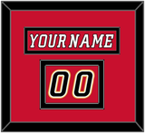 Calgary Nameplate & Number (Shoulder) - Home Red (2007-2017) - Double Mat 4