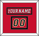 Calgary Nameplate & Number (Shoulder) - Home Red (2007-2017) - Double Mat 4