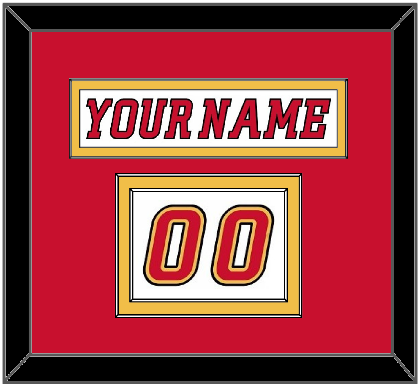 Calgary Nameplate & Number (Shoulder) - Road White (2007-2017) - Signature Tier 2