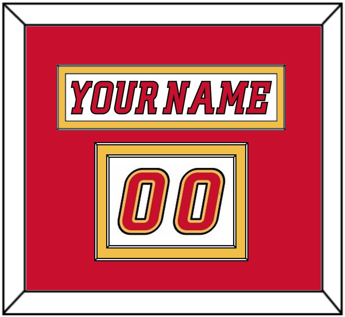 Calgary Nameplate & Number (Shoulder) - Road White (2007-2017) - Signature Tier 2