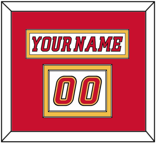 Calgary Nameplate & Number (Shoulder) - Road White (2007-2017) - Signature Tier 2