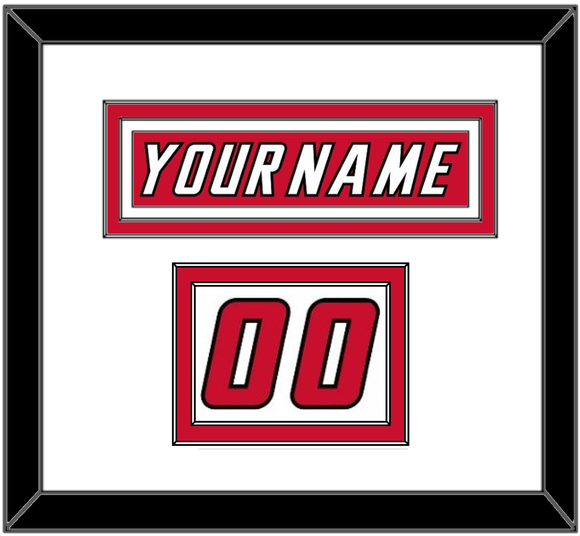 Calgary Nameplate & Number (Shoulder) - Road Red (1995-2000) - Double Mat 1