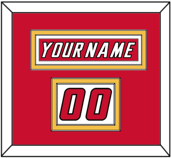 Calgary Nameplate & Number (Shoulder) - Road Red (1995-2000) - Double Mat 2