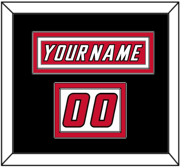 Calgary Nameplate & Number (Shoulder) - Road Red (1995-2000) - Double Mat 3