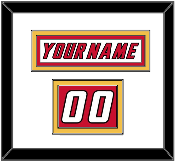 Calgary Nameplate & Number (Shoulder) - Home White (1995-2000) - Double Mat 1