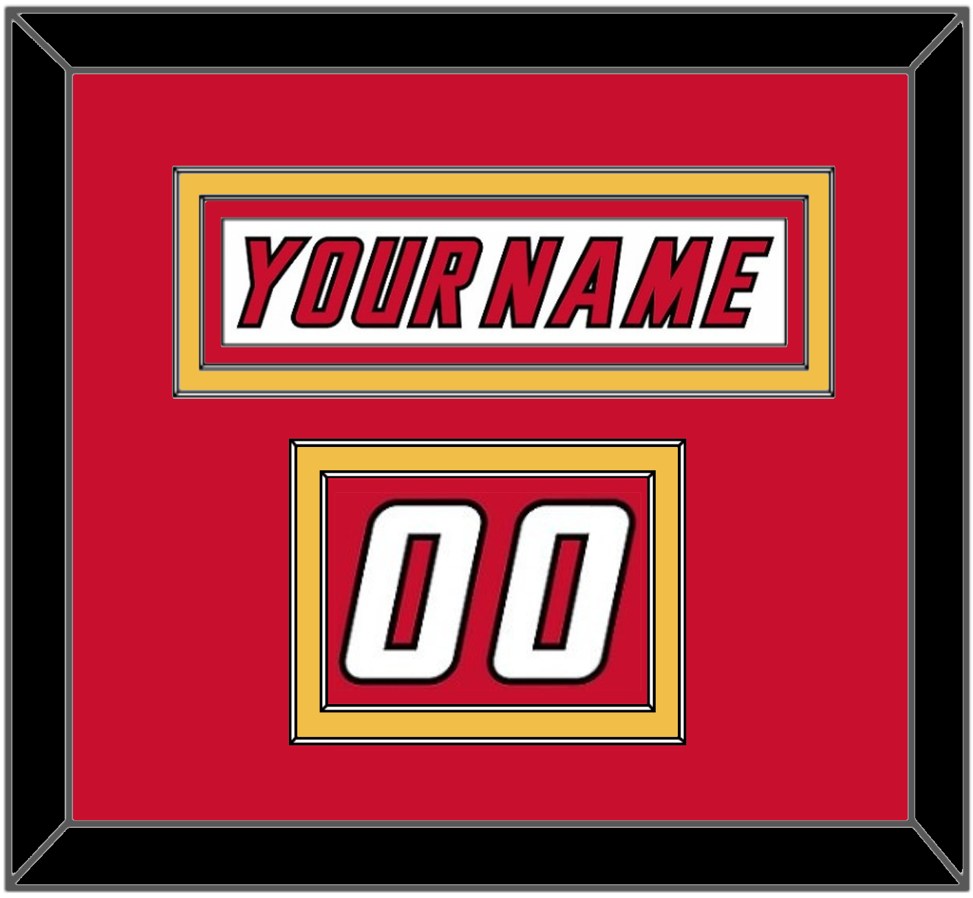 Calgary Nameplate & Number (Shoulder) - Home White (1995-2000) - Signature Tier 3