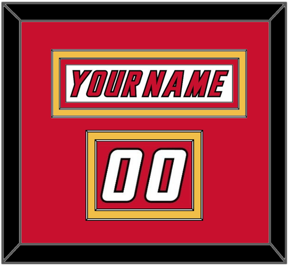 Calgary Nameplate & Number (Shoulder) - Home White (1995-2000) - Double Mat 3