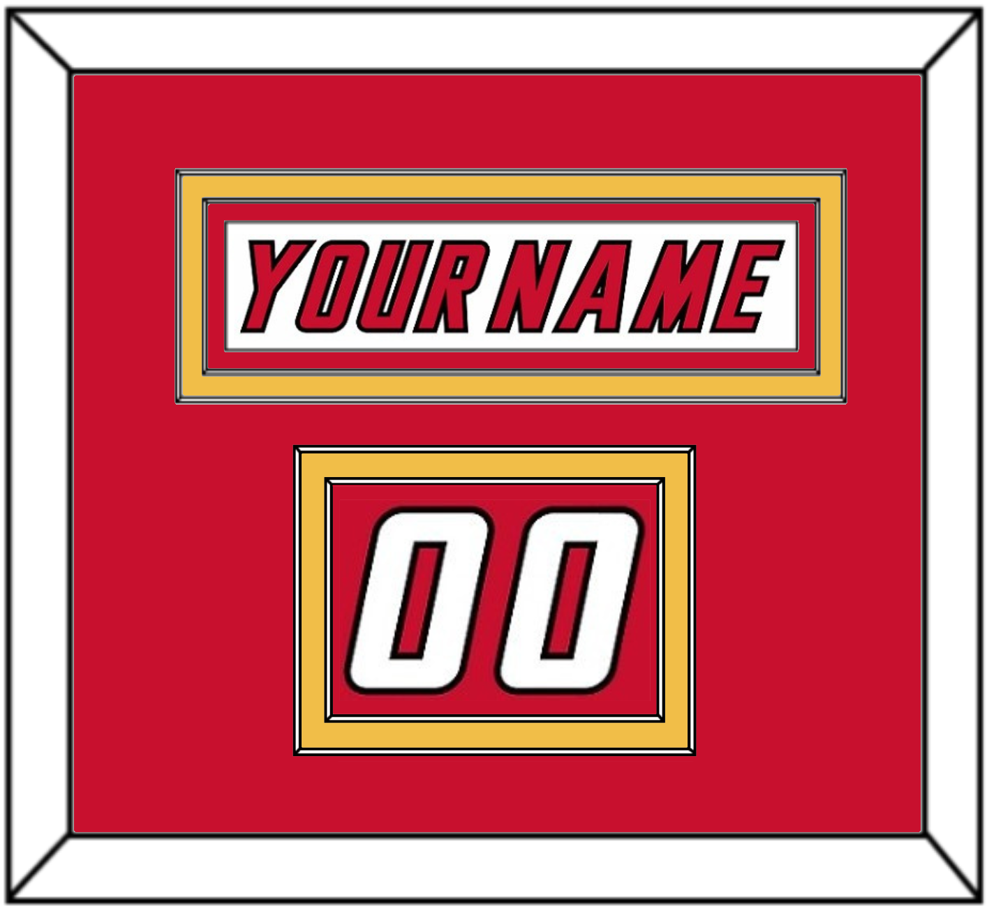 Calgary Nameplate & Number (Shoulder) - Home White (1995-2000) - Signature Tier 3