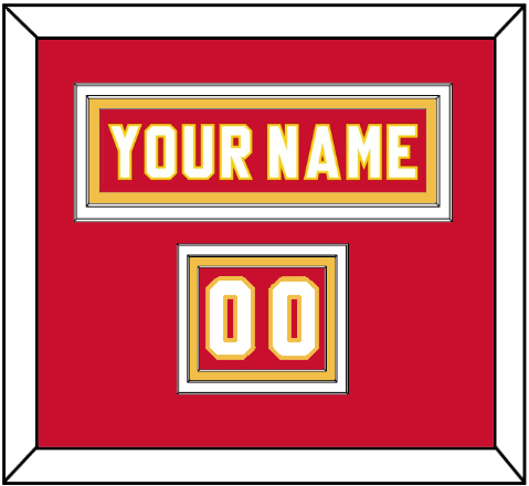Calgary Nameplate & Number (Shoulder) - Road Red (1980-1994) - Premier Tier 2