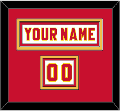 Calgary Nameplate & Number (Shoulder) - Home White (1980-1994) - Premier Tier 2