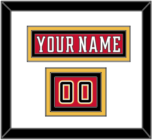 Calgary Nameplate & Number (Shoulder) - Home Red (2017-2020) - Premier Tier 1