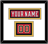 Calgary Nameplate & Number (Shoulder) - Home Red (2017-2020) - Triple Mat 1