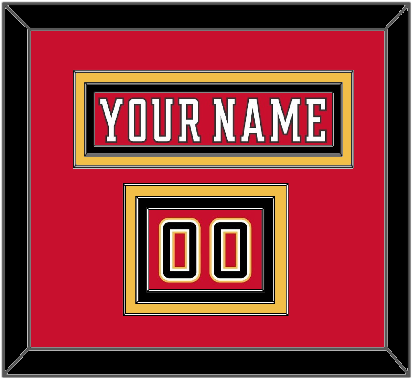Calgary Nameplate & Number (Shoulder) - Home Red (2017-2020) - Premier Tier 2