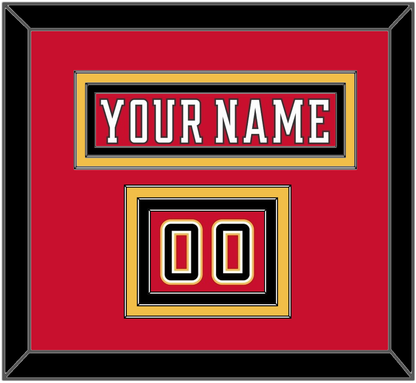 Calgary Nameplate & Number (Shoulder) - Home Red (2017-2020) - Premier Tier 2