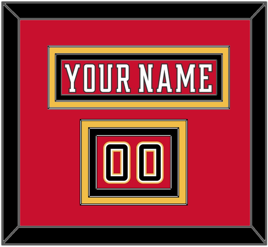 Calgary Nameplate & Number (Shoulder) - Home Red (2017-2020) - Premier Tier 2