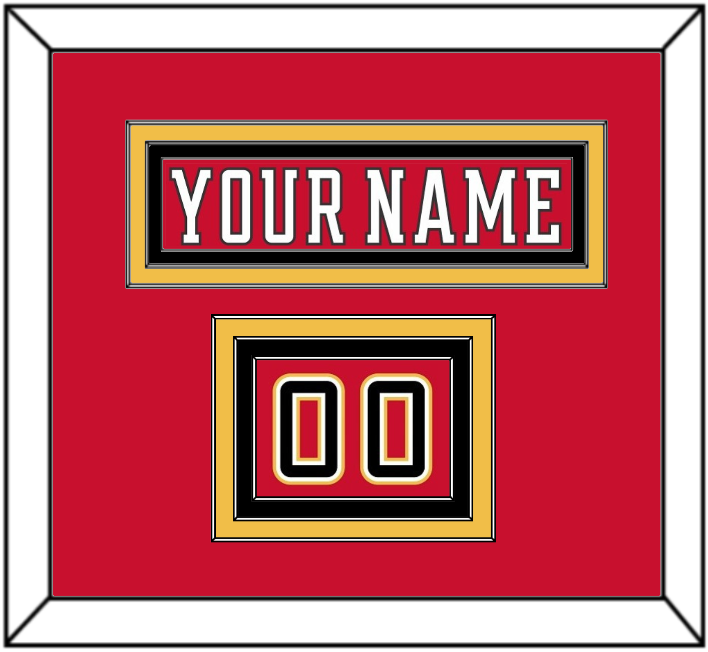 Calgary Nameplate & Number (Shoulder) - Home Red (2017-2020) - Premier Tier 2