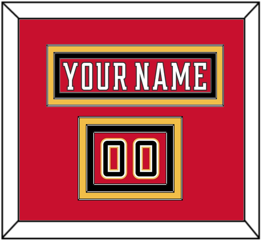 Calgary Nameplate & Number (Shoulder) - Home Red (2017-2020) - Premier Tier 2