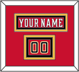 Calgary Nameplate & Number (Shoulder) - Home Red (2017-2020) - Triple Mat 2