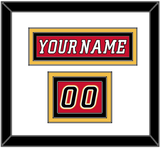 Calgary Nameplate & Number (Shoulder) - Home Red (2007-2017) - Premier Tier 1