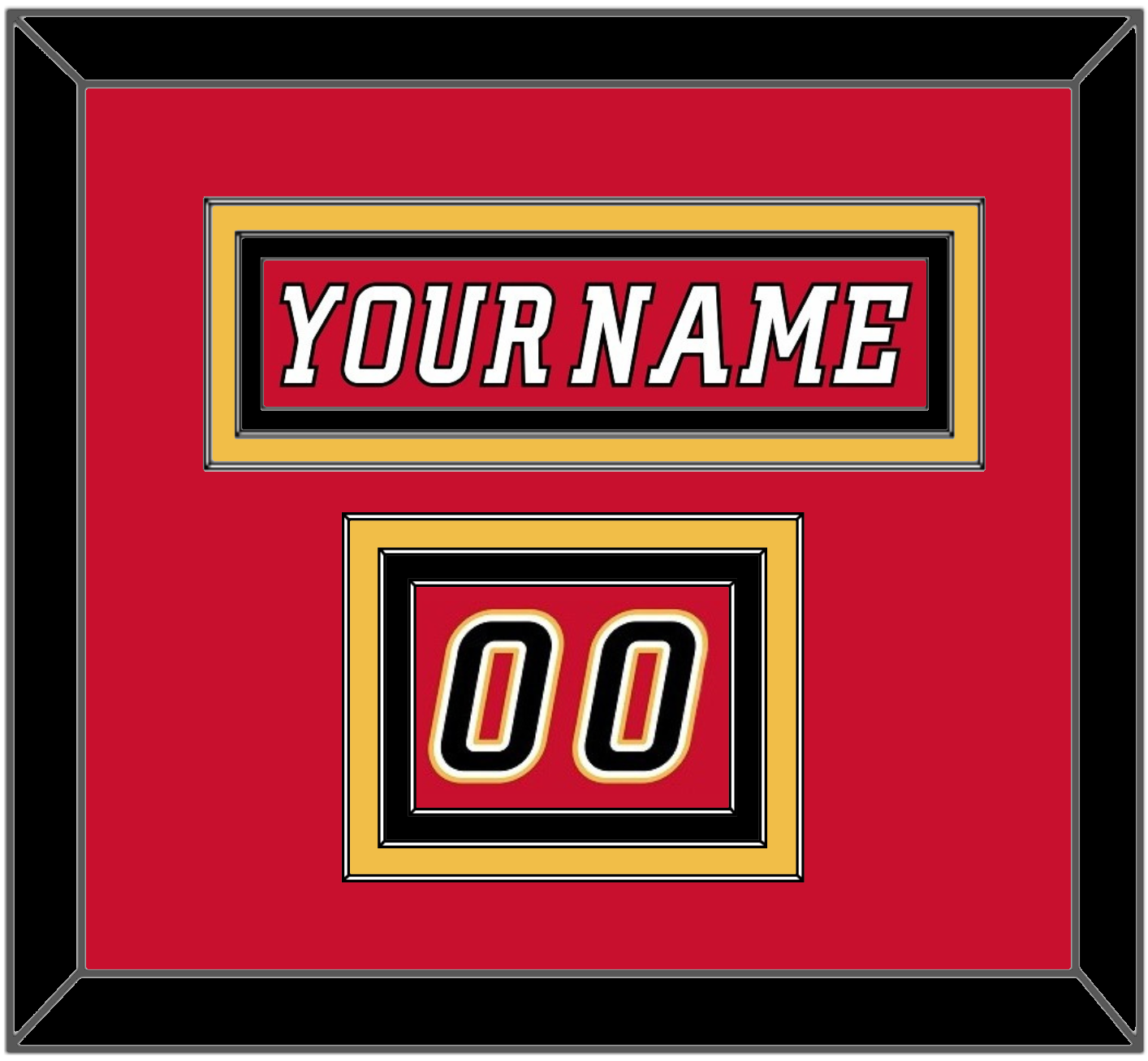 Calgary Nameplate & Number (Shoulder) - Home Red (2007-2017) - Premier Tier 2