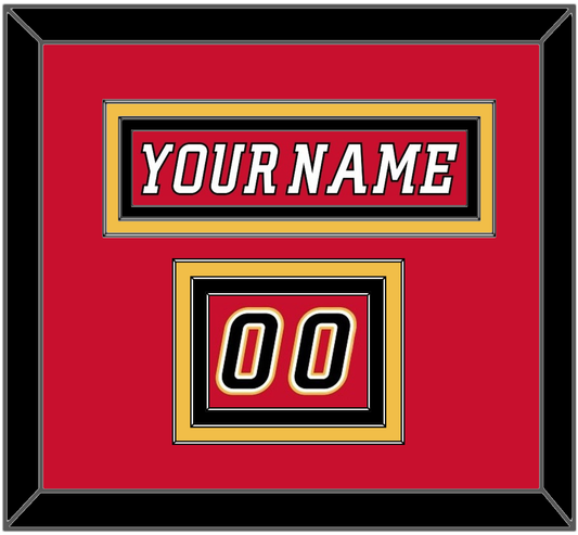 Calgary Nameplate & Number (Shoulder) - Home Red (2007-2017) - Premier Tier 2