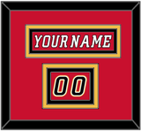 Calgary Nameplate & Number (Shoulder) - Home Red (2007-2017) - Triple Mat 2