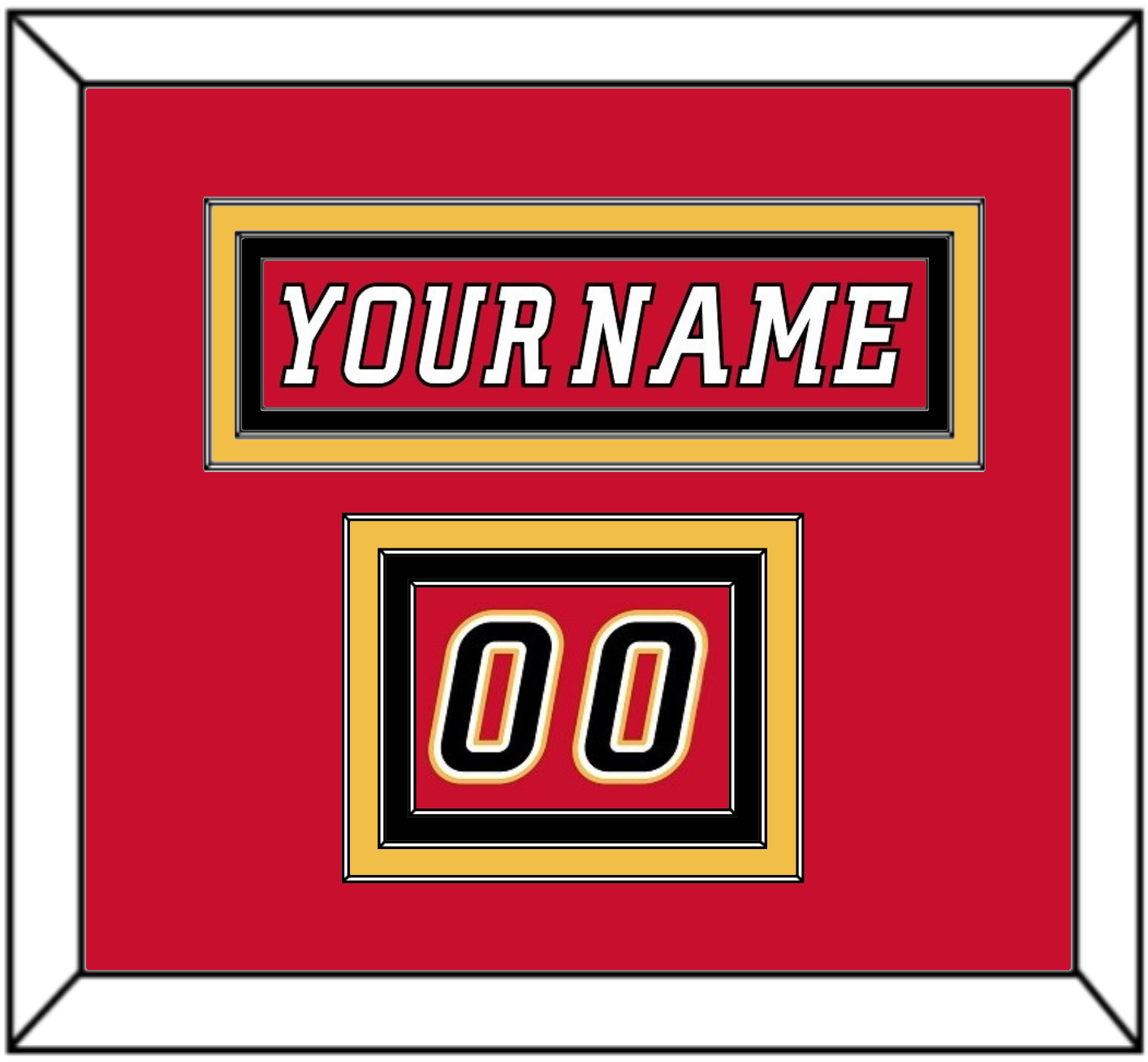 Calgary Nameplate & Number (Shoulder) - Home Red (2007-2017) - Premier Tier 2