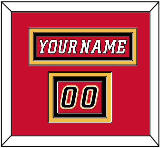 Calgary Nameplate & Number (Shoulder) - Home Red (2007-2017) - Premier Tier 2
