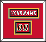 Calgary Nameplate & Number (Shoulder) - Home Red (2007-2017) - Triple Mat 2