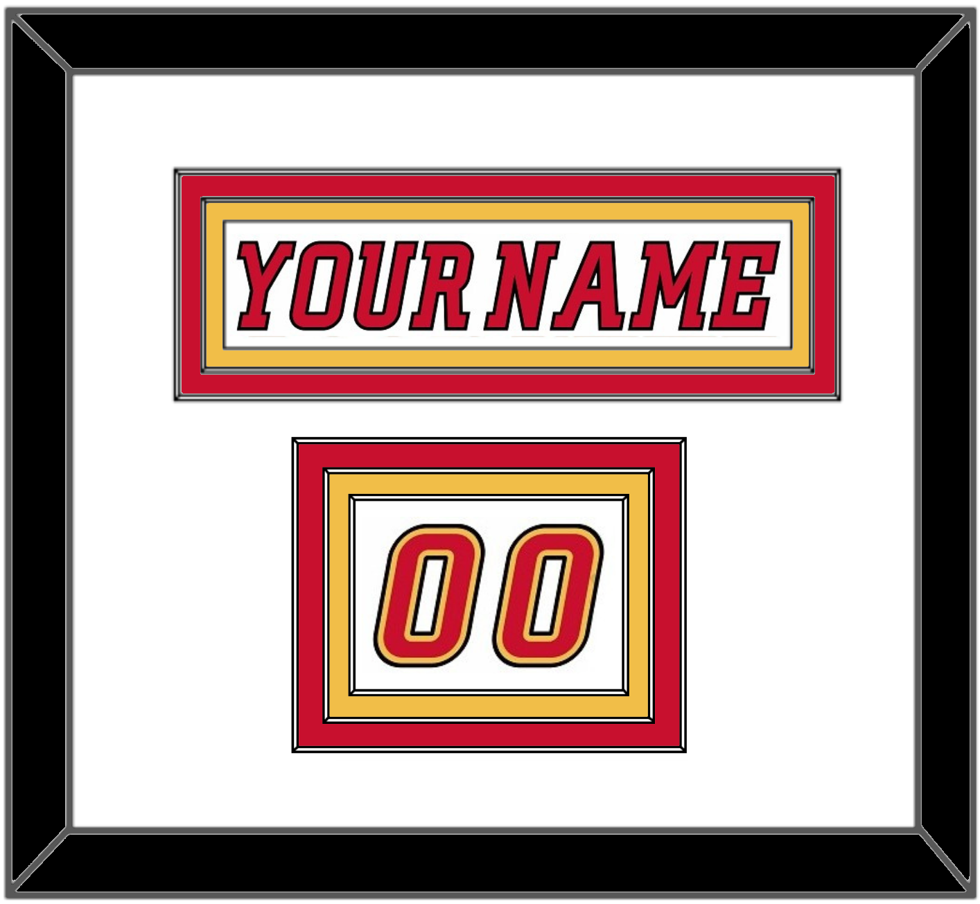 Calgary Nameplate & Number (Shoulder) - Road White (2007-2017) - Premier Tier 1