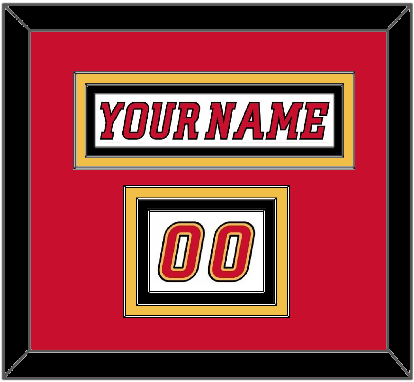 Calgary Nameplate & Number (Shoulder) - Road White (2007-2017) - Premier Tier 2