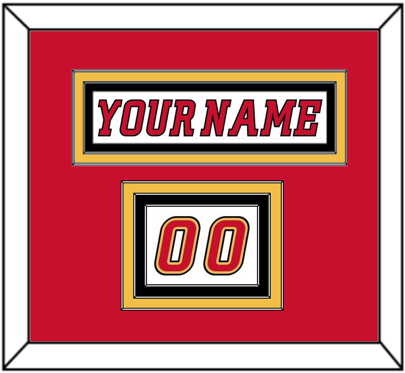 Calgary Nameplate & Number (Shoulder) - Road White (2007-2017) - Premier Tier 2