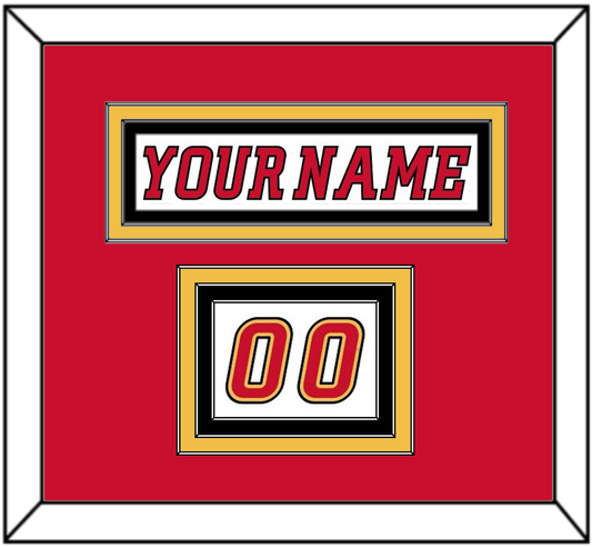 Calgary Nameplate & Number (Shoulder) - Road White (2007-2017) - Premier Tier 2