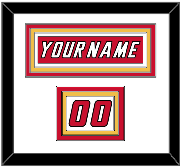 Calgary Nameplate & Number (Shoulder) - Road Red (1995-2000) - Triple Mat 1