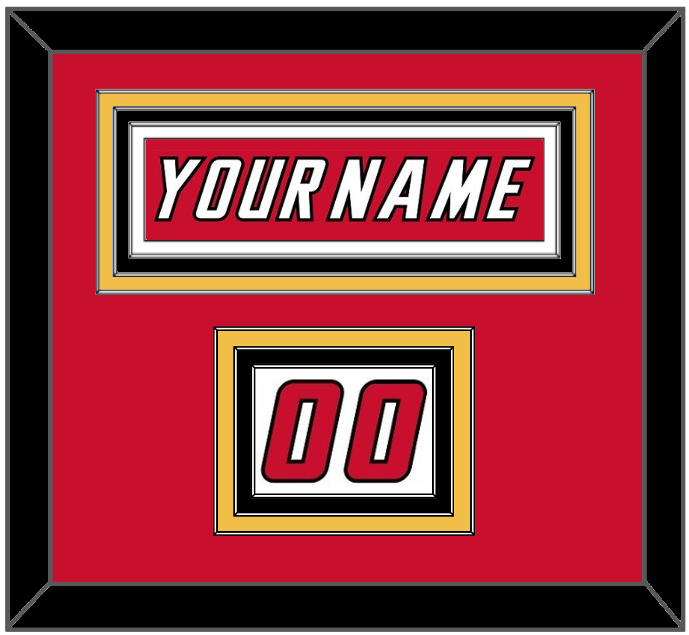 Calgary Nameplate & Number (Shoulder) - Road Red (1995-2000) - Premier Tier 2