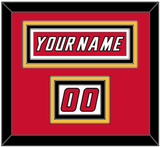Calgary Nameplate & Number (Shoulder) - Road Red (1995-2000) - Triple Mat 2