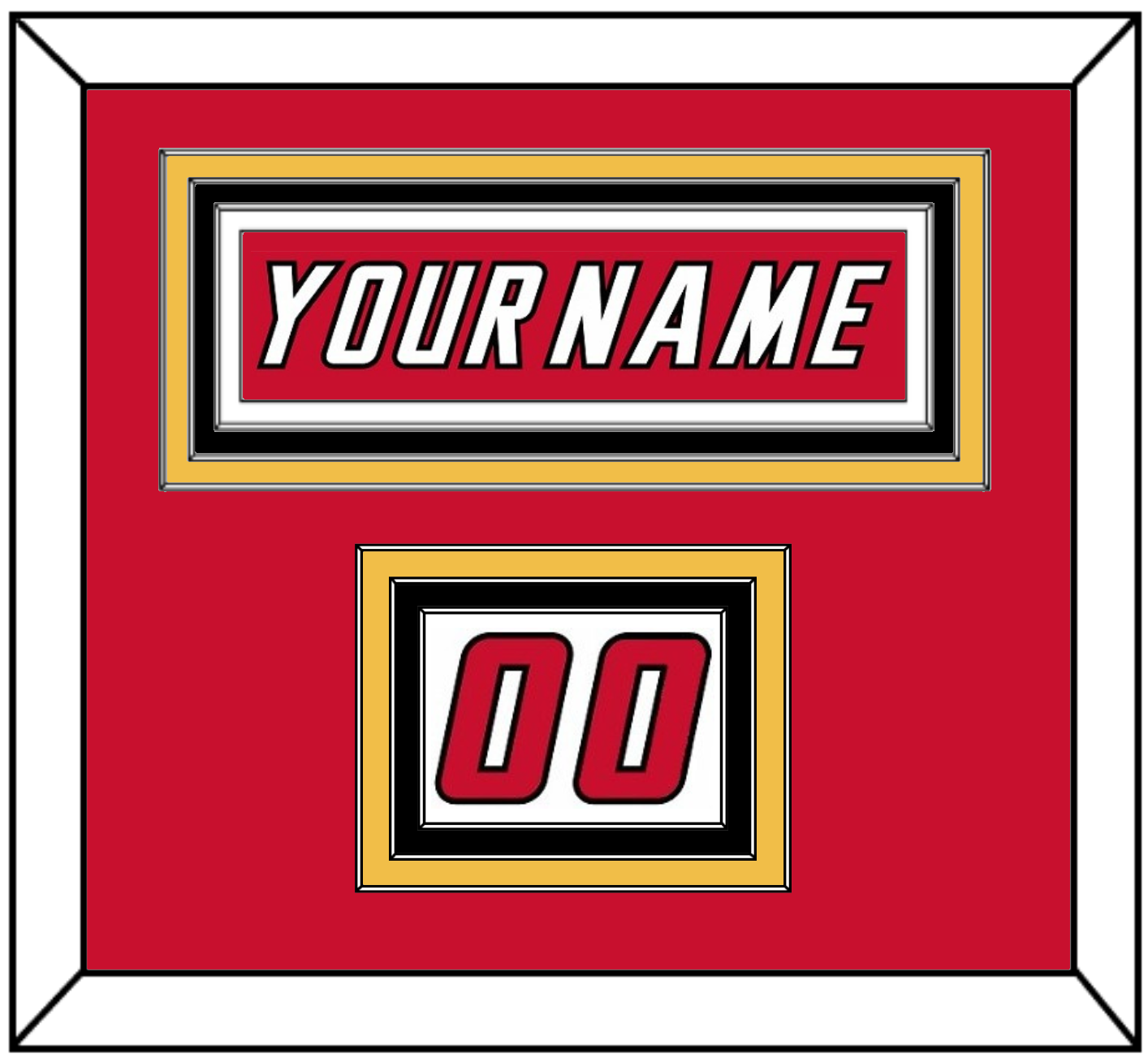 Calgary Nameplate & Number (Shoulder) - Road Red (1995-2000) - Premier Tier 2