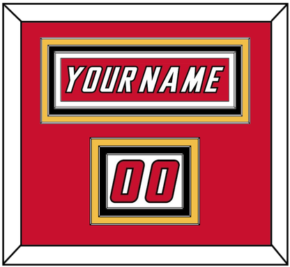 Calgary Nameplate & Number (Shoulder) - Road Red (1995-2000) - Premier Tier 2