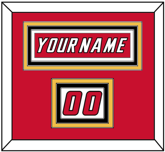 Calgary Nameplate & Number (Shoulder) - Road Red (1995-2000) - Premier Tier 2