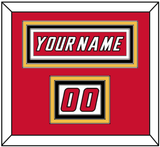 Calgary Nameplate & Number (Shoulder) - Road Red (1995-2000) - Triple Mat 2