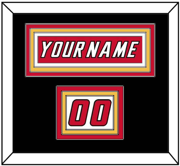 Calgary Nameplate & Number (Shoulder) - Road Red (1995-2000) - Triple Mat 3