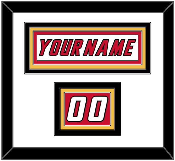 Calgary Nameplate & Number (Shoulder) - Home White (1995-2000) - Triple Mat 1