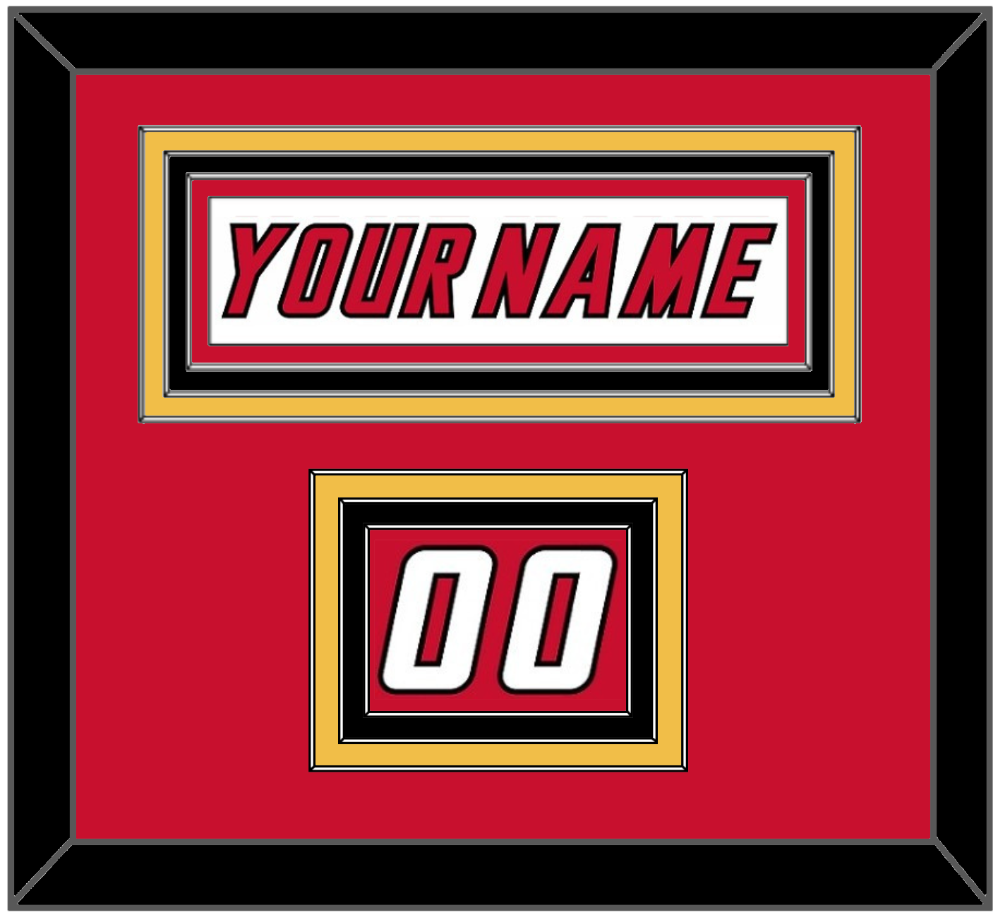 Calgary Nameplate & Number (Shoulder) - Home White (1995-2000) - Premier Tier 2