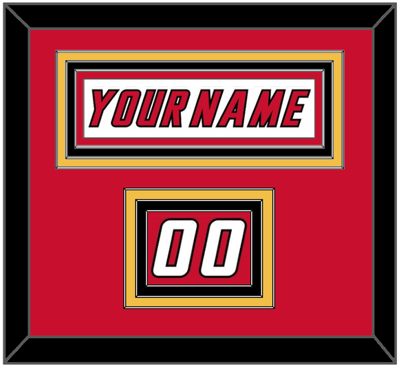 Calgary Nameplate & Number (Shoulder) - Home White (1995-2000) - Triple Mat 2