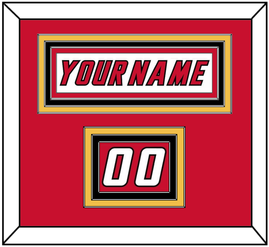 Calgary Nameplate & Number (Shoulder) - Home White (1995-2000) - Premier Tier 2