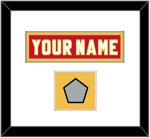 Calgary Nameplate & Stanley Cup Finals Jersey Patch - Road Red (1980-1994) - Essential Tier 1